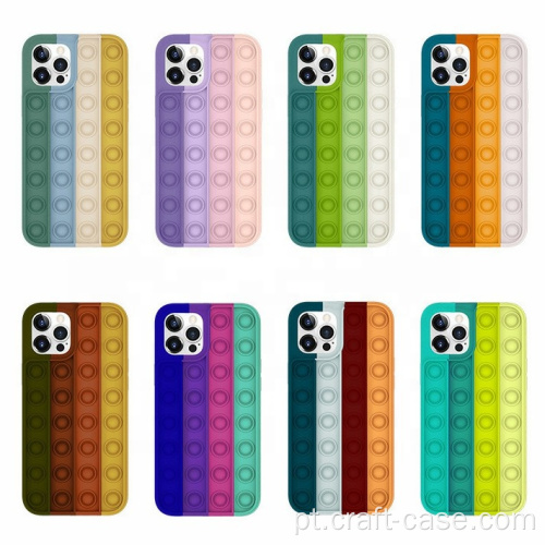 Capa 3D Arco-Íris de Silicone para iPhone 11